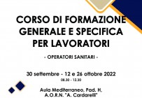 Corso RES - CORSO DI FORMAZIONE GENERALE E SPECIFICA PER LAVORATORI - OPERATORI SANITARI - III Edizione - ISCRIZIONI CHIUSE -
